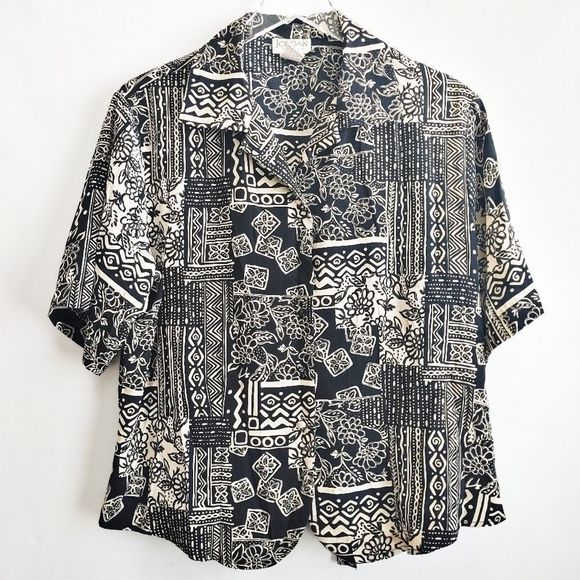 VTG Jordan Women's Aztec Pattern Blouse - Picture 1 of 7